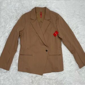 Spanx Perfect ASYM Tailored Blazer Jacket Women’s Size XL Toffee Tan New NWT